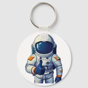 astronaut in ruimtepak die duim omhoog steekt sleutelhanger