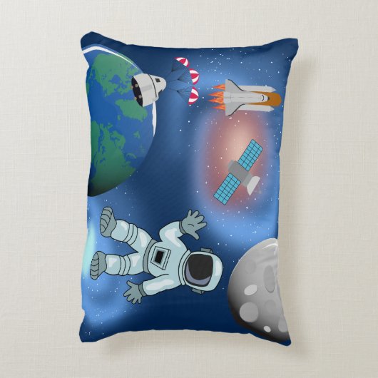Astronaut in ruimteslijfthema accent kussen (Achterkant (Verticaal))