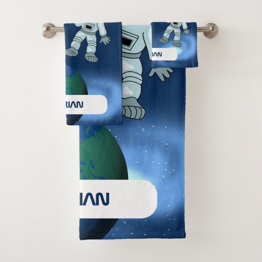 Astronaut in ruimteslijfthema bad handdoek (Insitu)