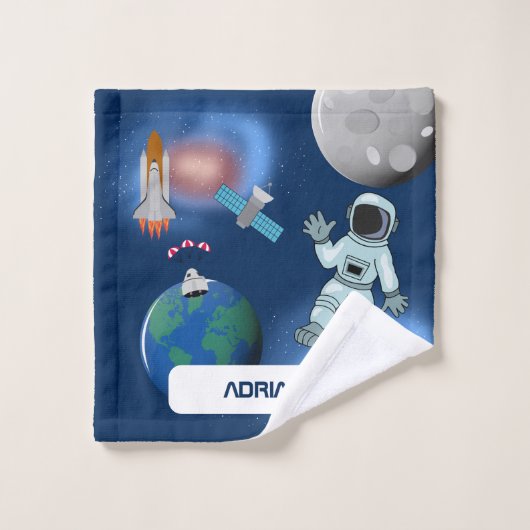 Astronaut in ruimteslijfthema bad handdoek (Wasdoekje)