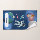 Astronaut in ruimteslijfthema bad handdoek (Handdoek)