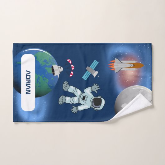 Astronaut in ruimteslijfthema bad handdoek (Handdoek)
