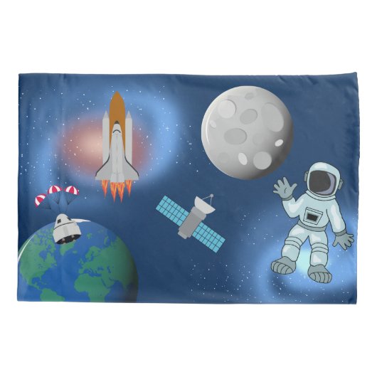 Astronaut in ruimteslijfthema kussensloop (Achterkant-Links)