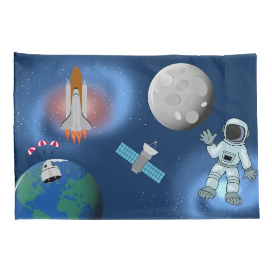 Astronaut in ruimteslijfthema kussensloop (Achterkant-Rechts)