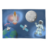 Astronaut in ruimteslijfthema kussensloop (Voorkant-Links)