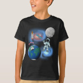 Astronaut in ruimteslijfthema t-shirt (Voorkant)