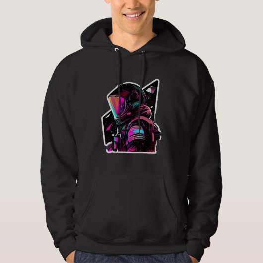 Astronaut in Space Aesthetic Wave Planet Eclipse   Hoodie (Voorkant)