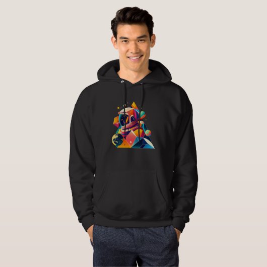 Astronaut in Space Aesthetic Wave Planet Eclipse   Hoodie (Voorkant volledig)