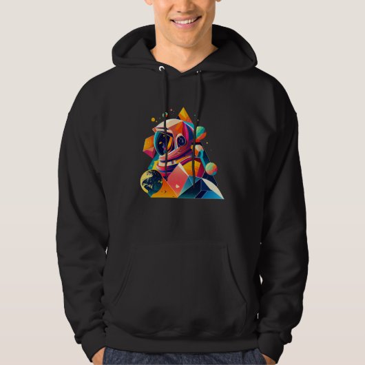 Astronaut in Space Aesthetic Wave Planet Eclipse   Hoodie (Voorkant)