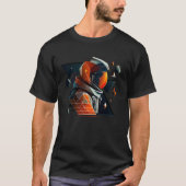 Astronaut in Space Aesthetic Wave Planet Eclipse T-shirt (Voorkant)