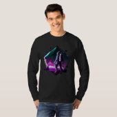 Astronaut in Space Aesthetic Wave Planet Eclipse   T-shirt (Voorkant volledig)