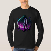 Astronaut in Space Aesthetic Wave Planet Eclipse   T-shirt (Voorkant)