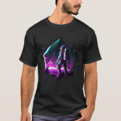 Astronaut in Space Aesthetic Wave Planet Eclipse   T-shirt (Voorkant)
