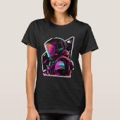 Astronaut in Space Aesthetic Wave Planet Eclipse   T-shirt (Voorkant)