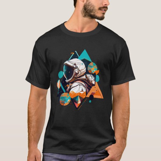 Astronaut in Space Aesthetic Wave Planet Eclipse   T-shirt (Voorkant)
