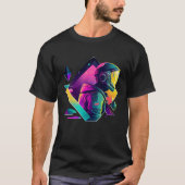 Astronaut in Space Aesthetic Wave Planet Eclipse   T-shirt (Voorkant)