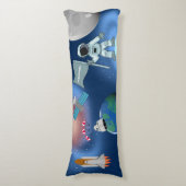 Astronaut in Space Galaxy Persoonlijke naam Lichaamskussen (Voorkant Verticaal)