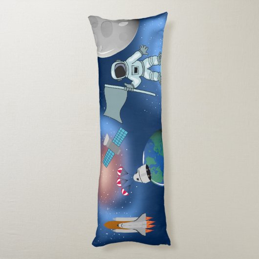 Astronaut in Space Galaxy Persoonlijke naam Lichaamskussen (Achterkant (Verticaal))