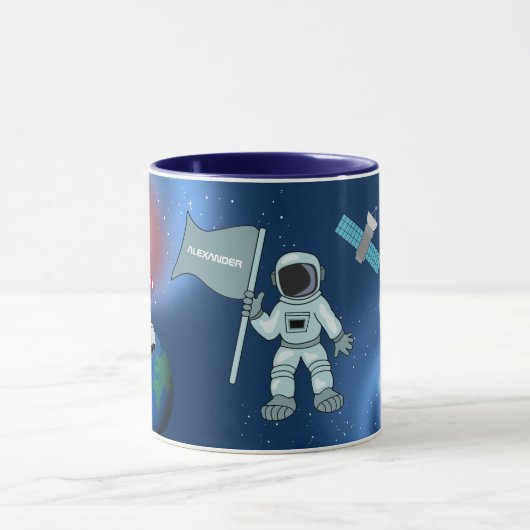 Astronaut in Space Galaxy Persoonlijke naam Mok (Midden)