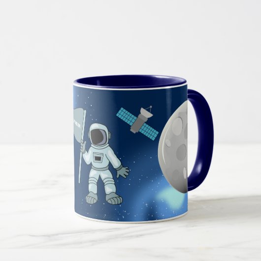 Astronaut in Space Galaxy Persoonlijke naam Mok (Voorkant rechts)