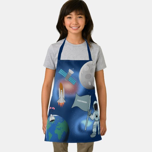 Astronaut in Space Galaxy Persoonlijke naam Schort (Insitu)