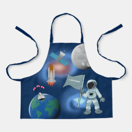 Astronaut in Space Galaxy Persoonlijke naam Schort