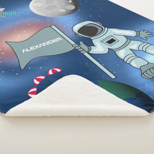 Astronaut in Space Galaxy Persoonlijke naam Sherpa Deken (3/4)