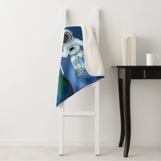 Astronaut in Space Galaxy Persoonlijke naam Sherpa Deken (In situ)
