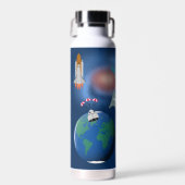 Astronaut in Space Galaxy Persoonlijke naam Waterfles (Voorkant)