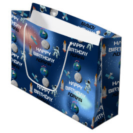 Astronaut in Space Galaxy Theme Birthday Name Groot Cadeauzakje