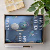 Astronaut in Space Galaxy Theme Birthday Name Tissuepapier (Geschenk)