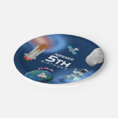 Astronaut in Space Galaxy Theme Birthday Party Papieren Bordje (Gekanteld)