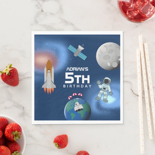 Astronaut in Space Galaxy Theme Birthday Party Servet (Insitu)