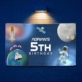 Astronaut in Space Galaxy Theme Birthday Party Spandoek