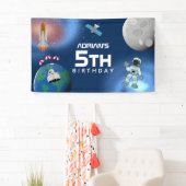 Astronaut in Space Galaxy Theme Birthday Party Spandoek (Insitu)
