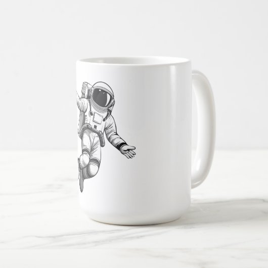 Astronaut in space koffiemok (Voorkant rechts)
