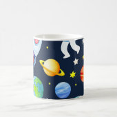 Astronaut in Space Planets and Rockets Pattern Koffiemok (Center)