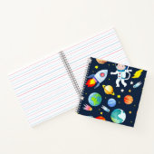 Astronaut in Space Planets and Rockets Pattern Notitieboek (Binnen)