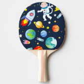 Astronaut in Space Planets and Rockets Pattern Tafeltennisbatje (Voorkant)