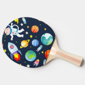 Astronaut in Space Planets and Rockets Pattern Tafeltennisbatje (Zijkant)