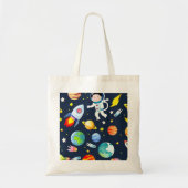 Astronaut in Space Planets and Rockets Pattern Tote Bag (Voorkant)