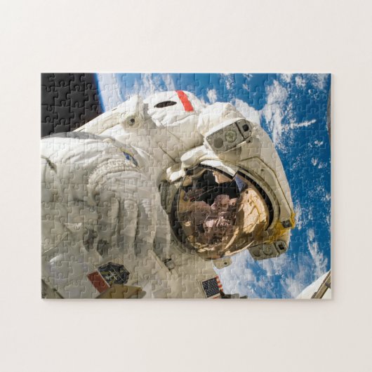 Astronaut in Space Repairing Space Station Foto Legpuzzel (Horizontaal)