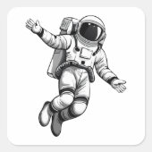 Astronaut in space vierkante sticker (Voorkant)
