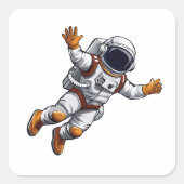 Astronaut in space vierkante sticker (Voorkant)
