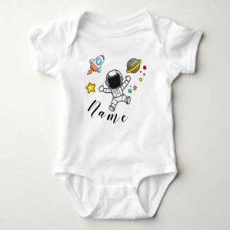 Astronaut in space with babies name romper