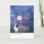 Astronaut in space with moon balloon cosmos stars bedankkaart<br><div class="desc">Cute Astronaut holding moon balloon with craters and stars cosmos background. Perfect for baby showers, kid rooms, studente, boys, girls, teachers, nursery, onderwijs, wetenschapper, astronaut, stars theme, astronomy, enz. edit and customize the design using he online editor tool! DIY upload your picture and use your own text, and get a...</div>