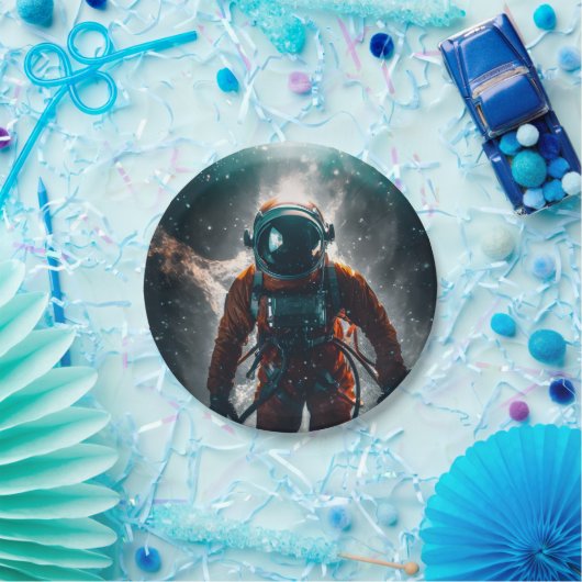 Astronaut in the space papieren bordje (Feest)