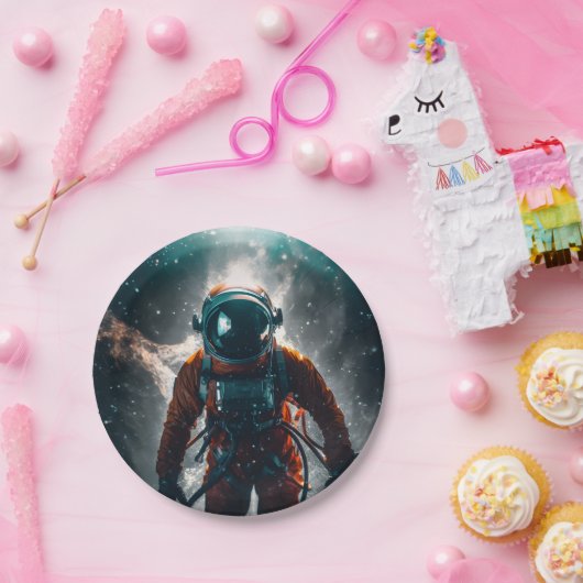 Astronaut in the space papieren bordje (Feest)