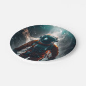 Astronaut in the space papieren bordje (Gekanteld)