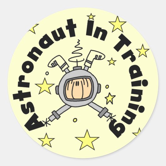 Astronaut in Training Tshirts en Gifts Ronde Sticker (Voorkant)